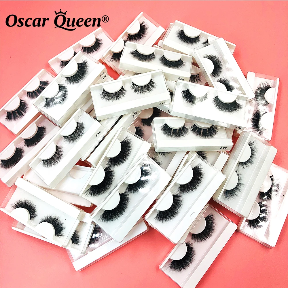 

Oscar Queen 3D Narural Short 15-20mm 100% Mink Lashes Makeup 5D Fluffy Soft Wispy Handmade False Eyelashes Extension Wholesale