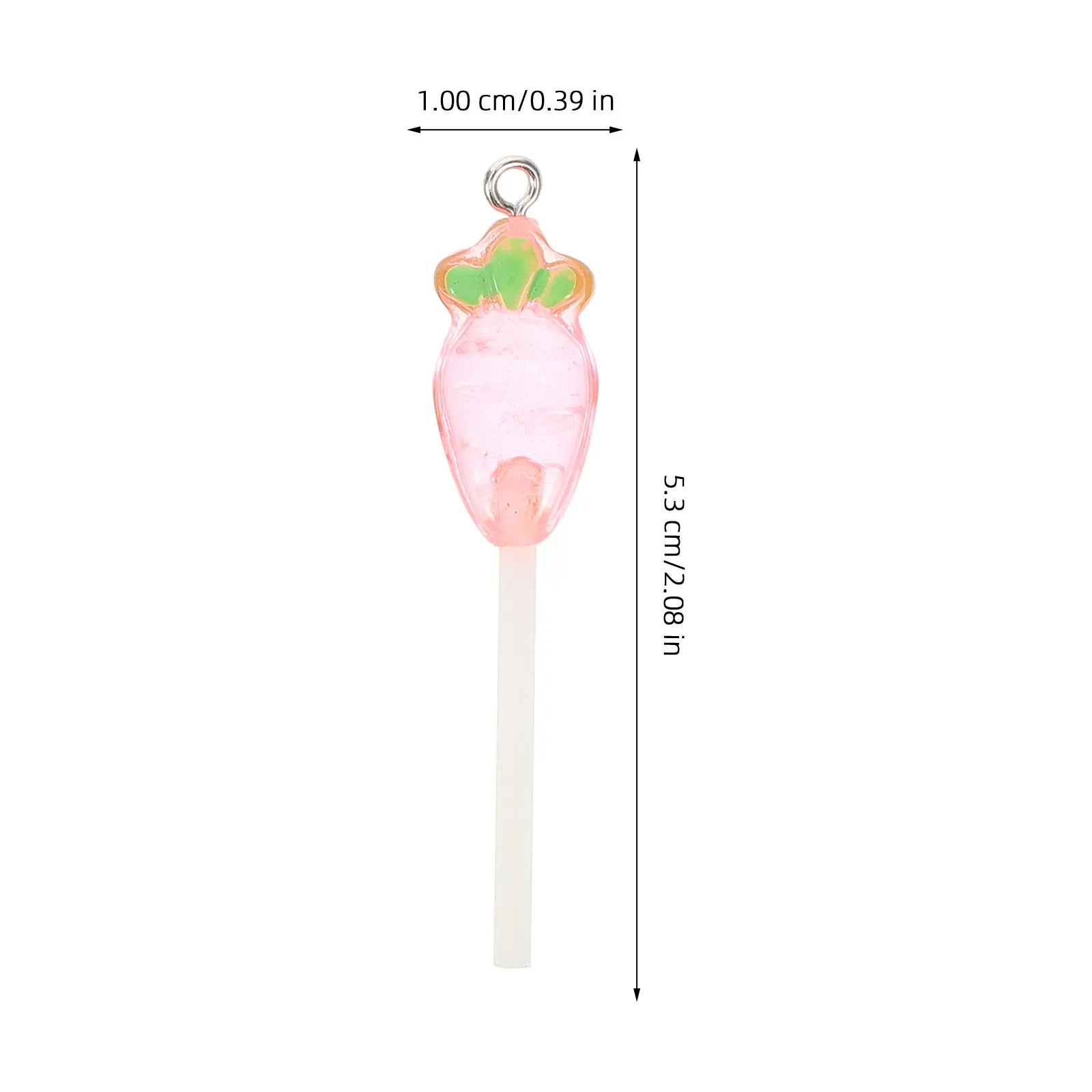 

20pcs Carrot Lollipop Charms Simulated Resin Diy Jewelry Accessories Lightweight Keychain Phone Pendant Gifts