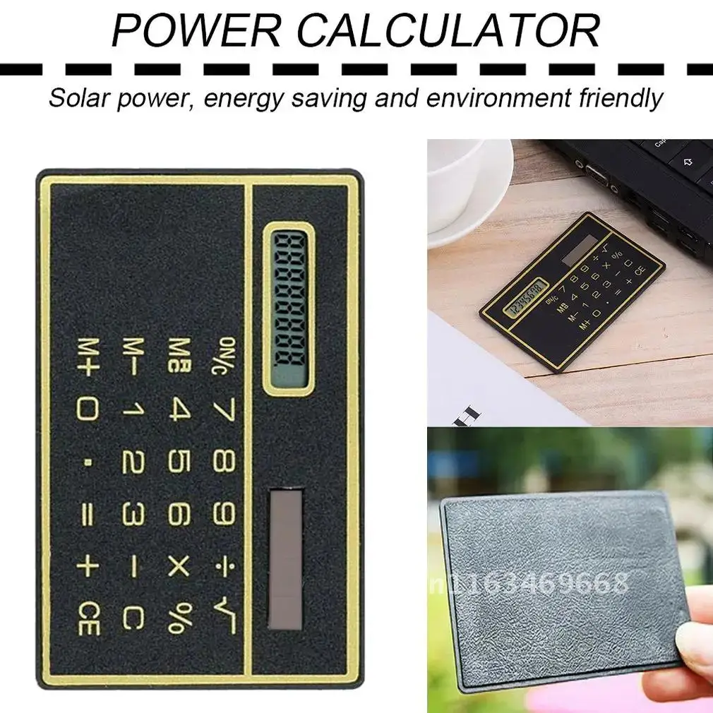 8 Digit Ultra Thin Solar Power Calculator with Touch Screen Credit Card Design Portable Mini Calculator for Business School New