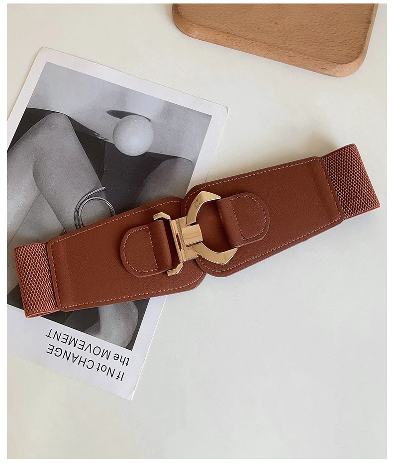 Women's Korean Retro Elastic Adjustable Decorative Waist Cincher, Versatile High-Quality Uncommon Wide Belt