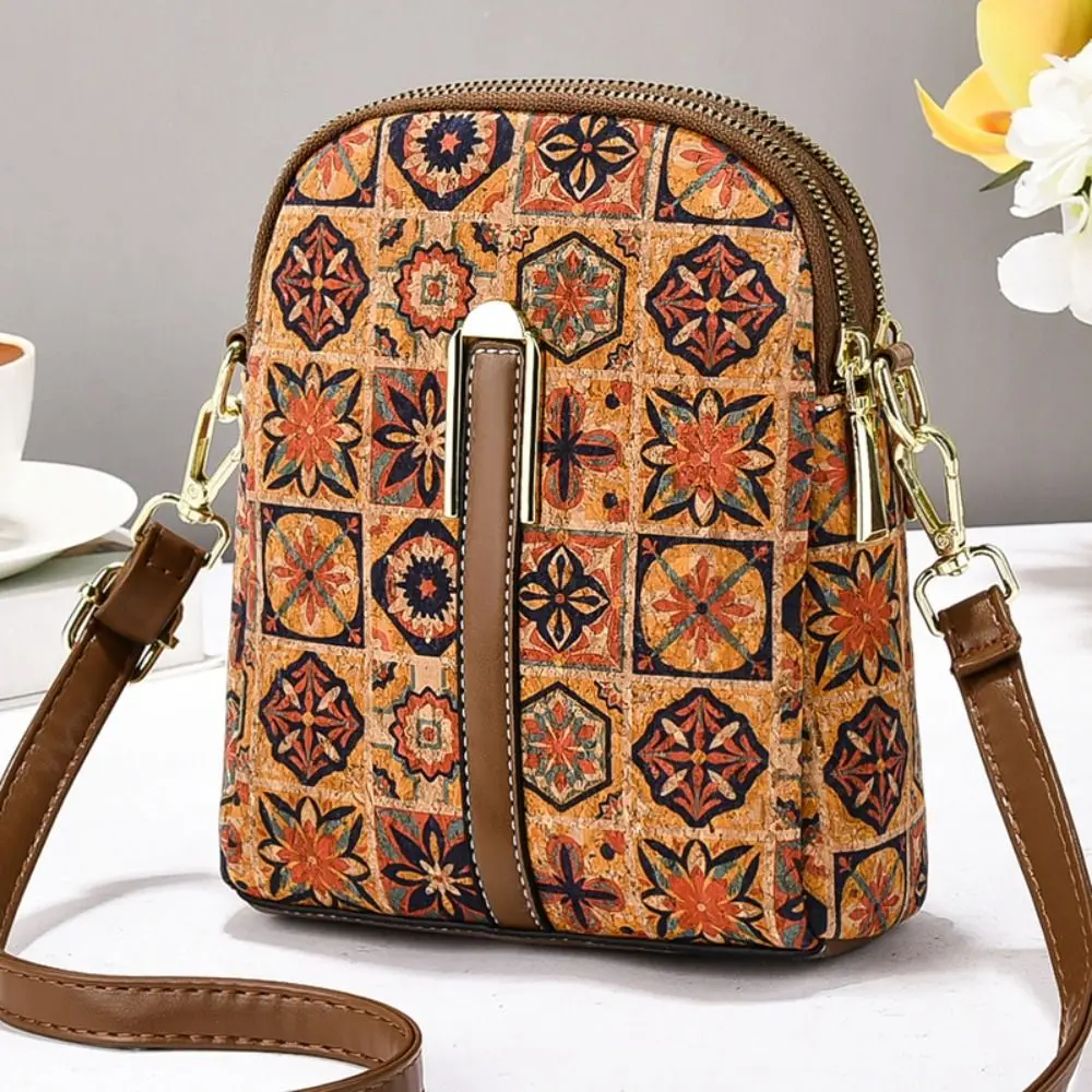 

Women Fashion Bohemian Style Printed Phone Bag PU Leather Versatile Single Shoulder Bag Luxury Ethnic Style Handbag For Ladies