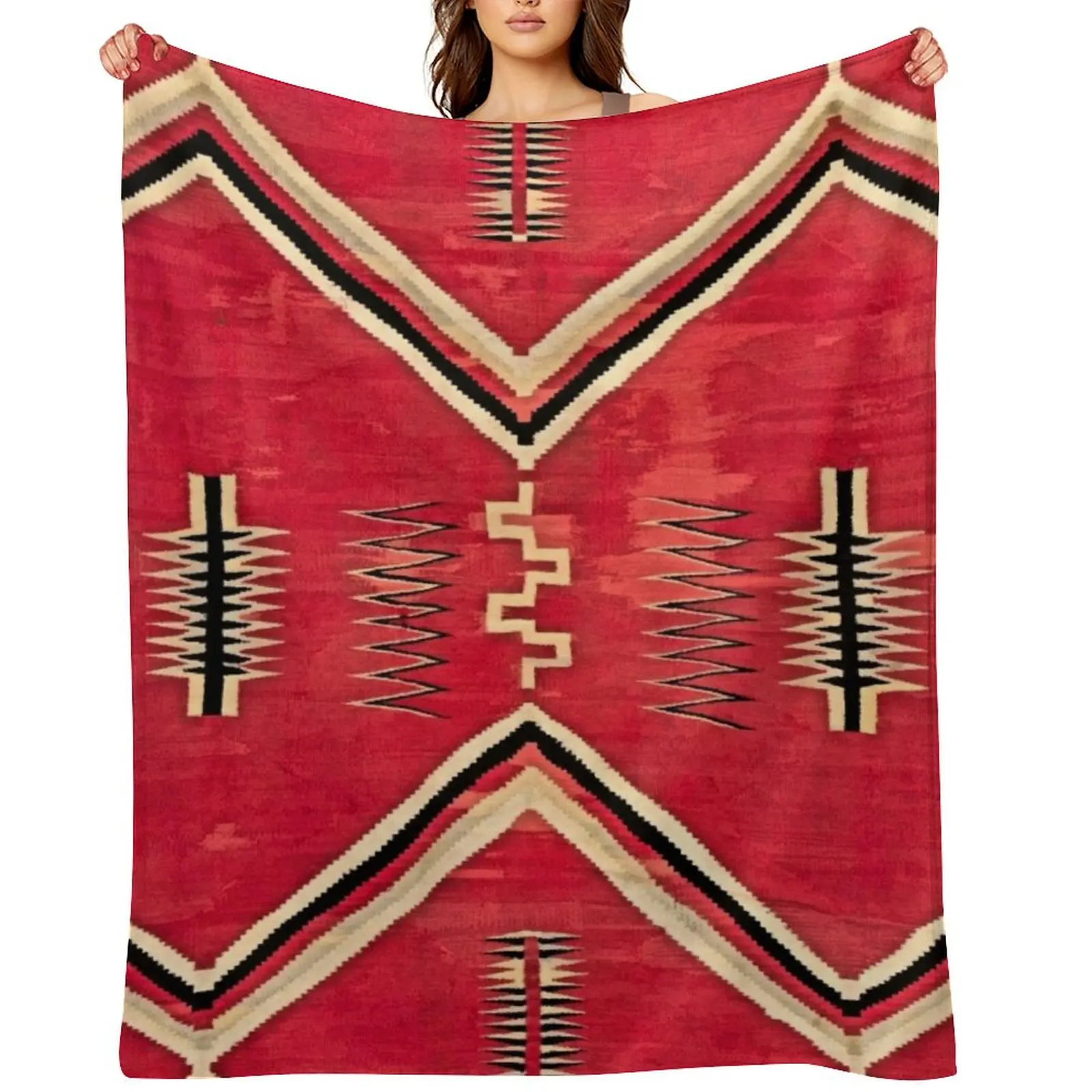 

NATIVE AMERICAN 130 YEAR OLD BLANKET - ORIGINAL COLOR - UNALTERED HIGH RES SCAN Throw Blanket Bed linens Soft Big Blankets