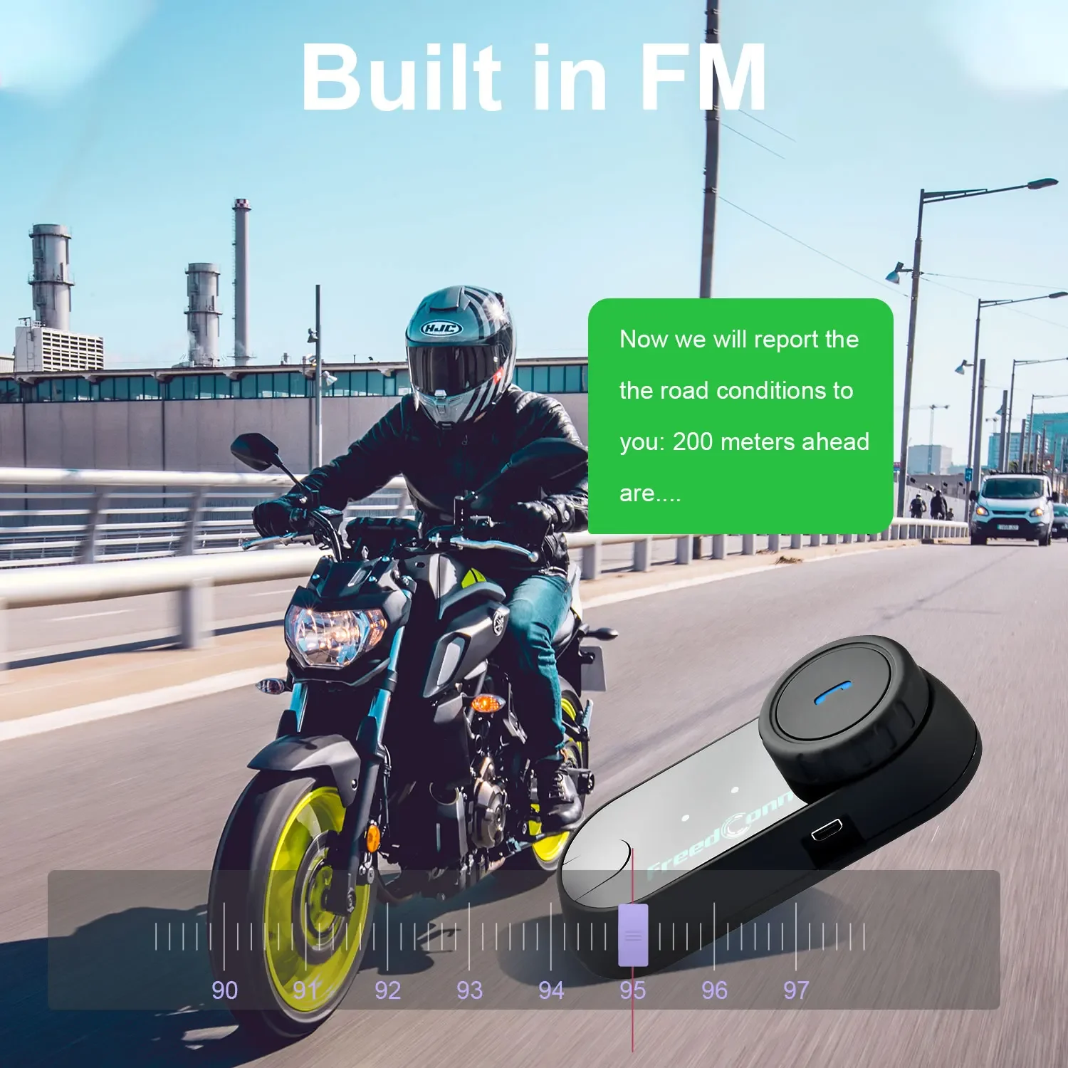 2pcs Freedconn t-comvb Motorcycle Intercom Helmet Bluetooth Headset