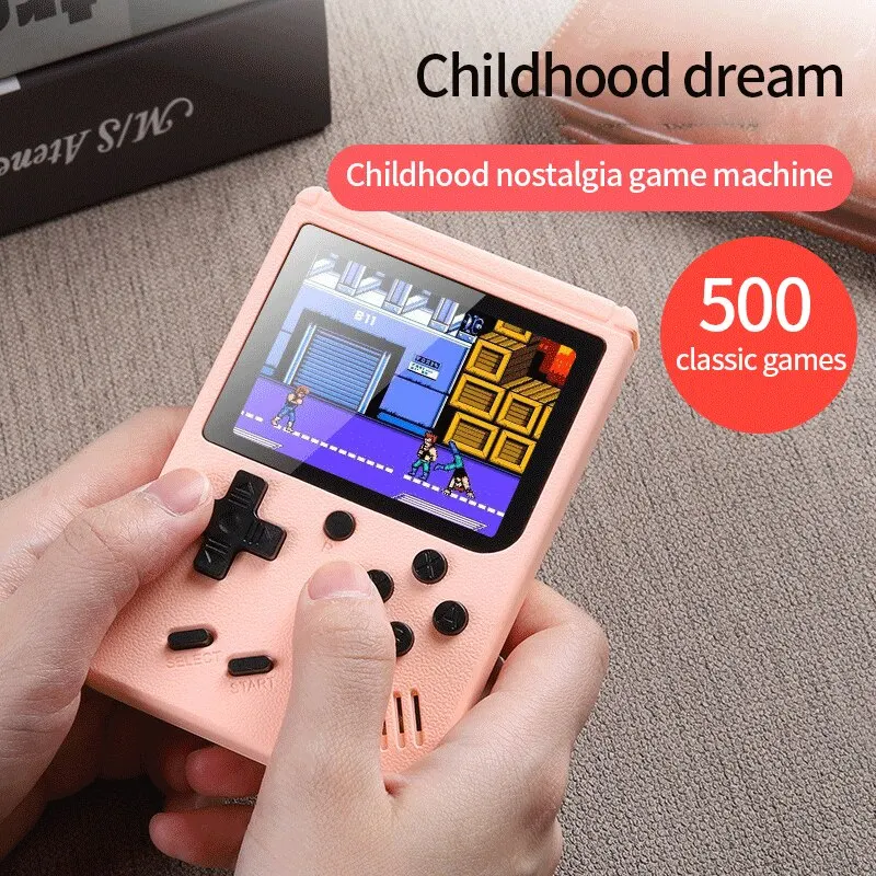 Mini consola de videojuegos portátil Retro para niños, reproductor de juegos de 8 bits, pantalla LCD a Color de 3,0 pulgadas, 500 juegos integrados