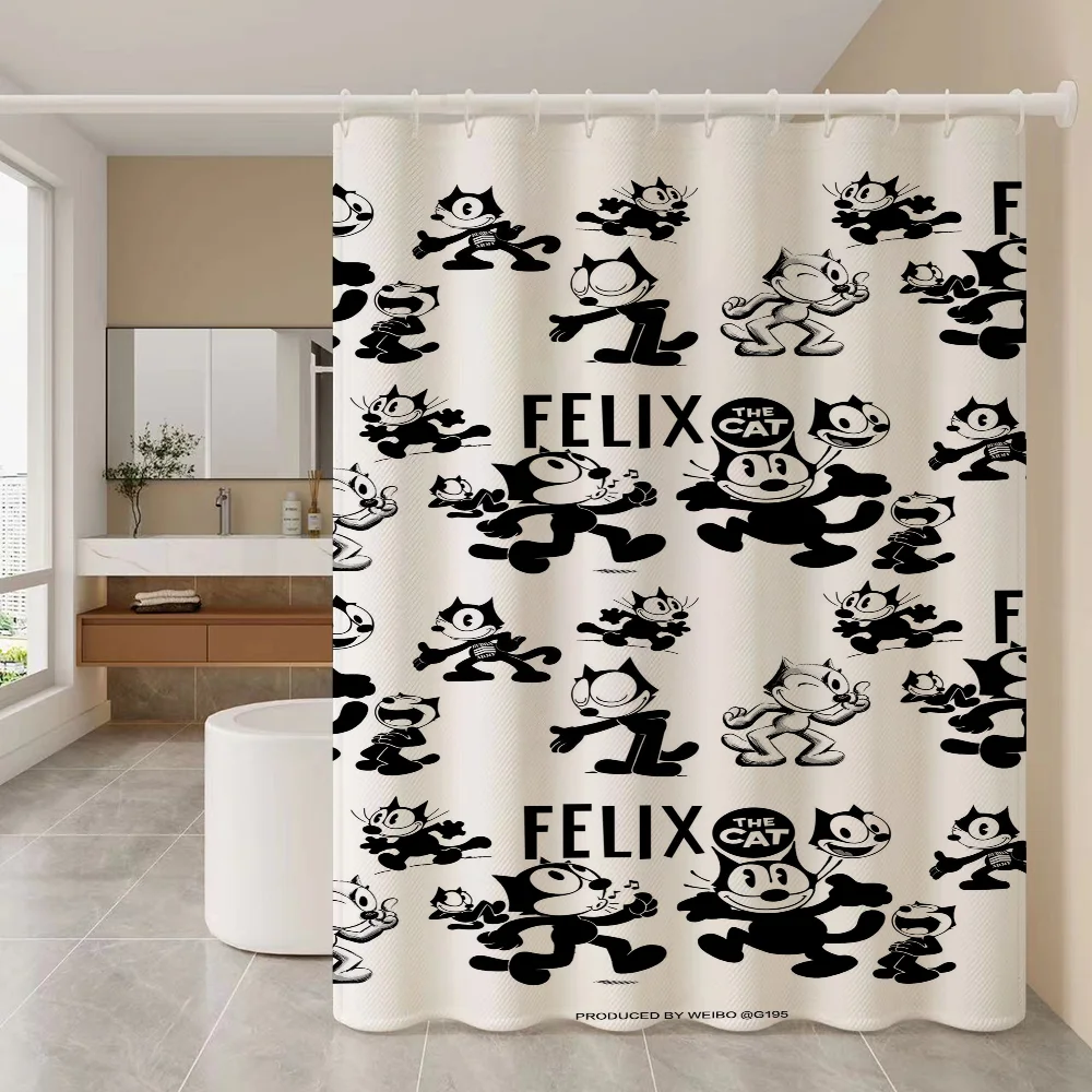 Curtains for Bathroom Shower Curtain Bath Curtain Felix the Cat Sets Accessories Waterproof Fabric Set European Products Home