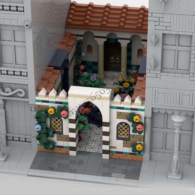 1156 pezzi scena di strada moderno giardino orientale MOC personalizza blocchi modulari educativi creativi regali giocattolo per le vacanze fai da te