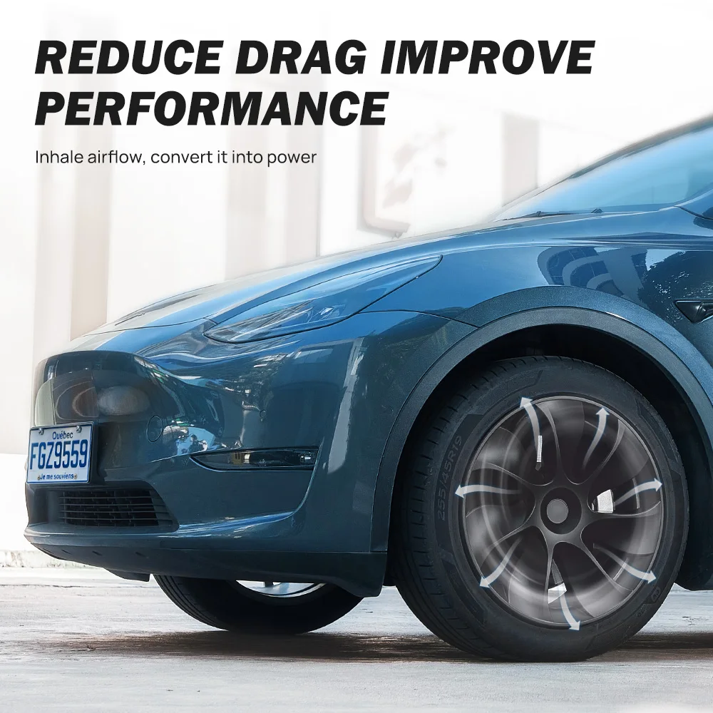 1pcs Wheel Cover 18 19 INCH Hubcap For Tesla Model Y For Tesla Model 3 Car Replacement Full Hub Cap Auto Exterior Accessories