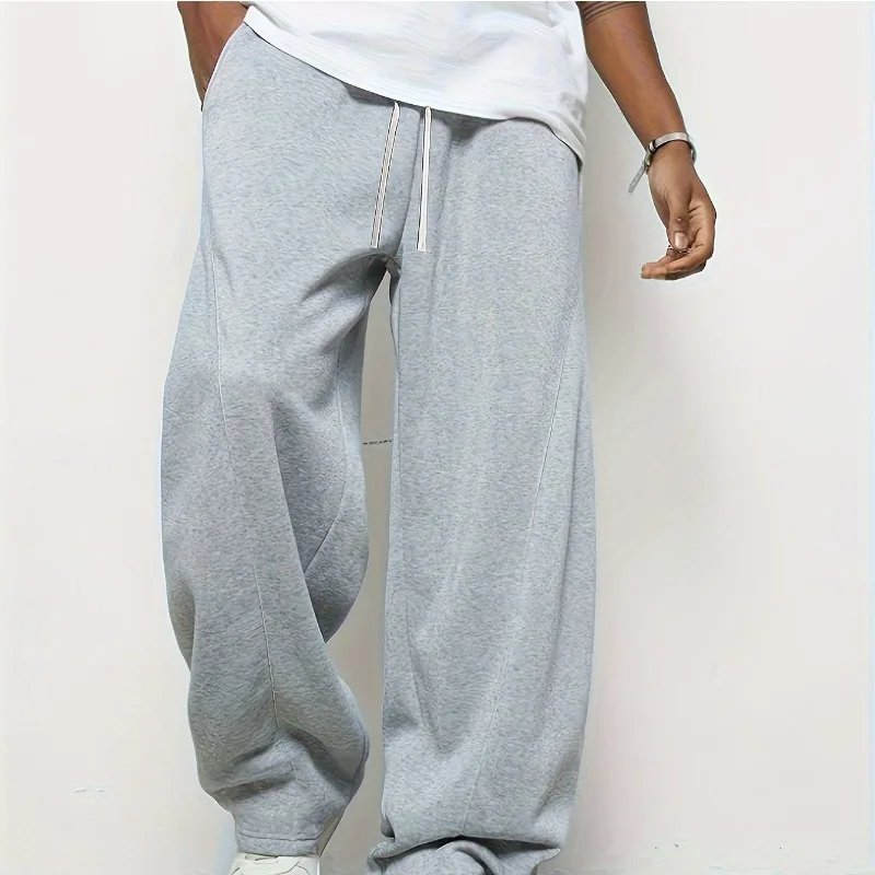 

Men's Straight-leg Sports Pants, Men's Black Loose Casual Pants, Street Sports Pants, Jogging Pants, Oversized Sports Pants