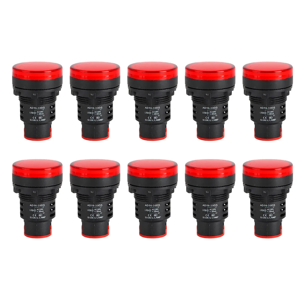 For Electrical Cabinets 30mm for pilot Light AC220V LED Mounting Cutout 30mm Working Life 30,000 Hours For Control Panels