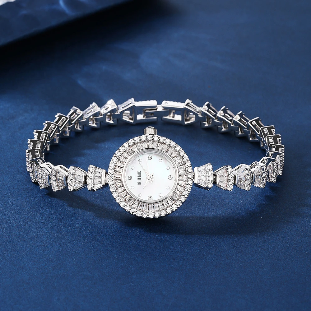 01309 Watch 19cm for Women Cubic Zircon Crystal Watch for Wedding Party Jewelry Japan Movement Waterproof Made with Wholesale