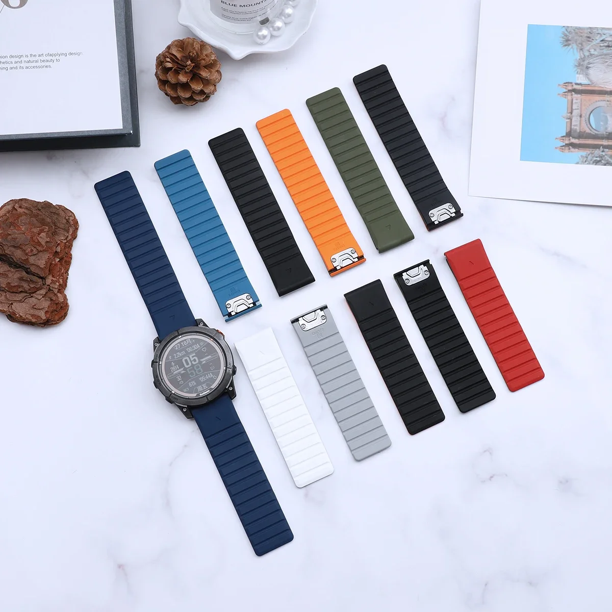 26/22mm Silicone Watch Band For Garmin Fenix 8 7X 6 6X Pro 5 5X Plus 3 HR Enduro Epix Gen 2 Smartwatch Magnetic Loop Wrist Strap