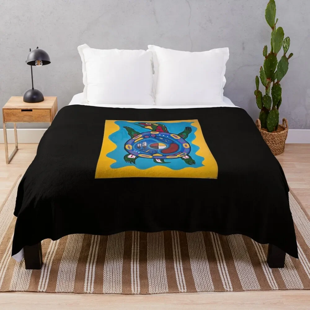

Anishinaabe turtle 2 Sticker Throw Blanket All Season Soft Lightweight Blanket for Home