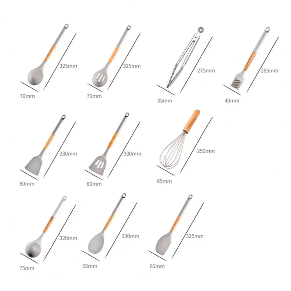 1 مجموعة أدوات الطبخ العزل الحراري الغذاء الصف مكافحة السمط غير عصا تجهيزات المطابخ ملعقة أواني مجموعة مجرفة ملعقة للمهاجع