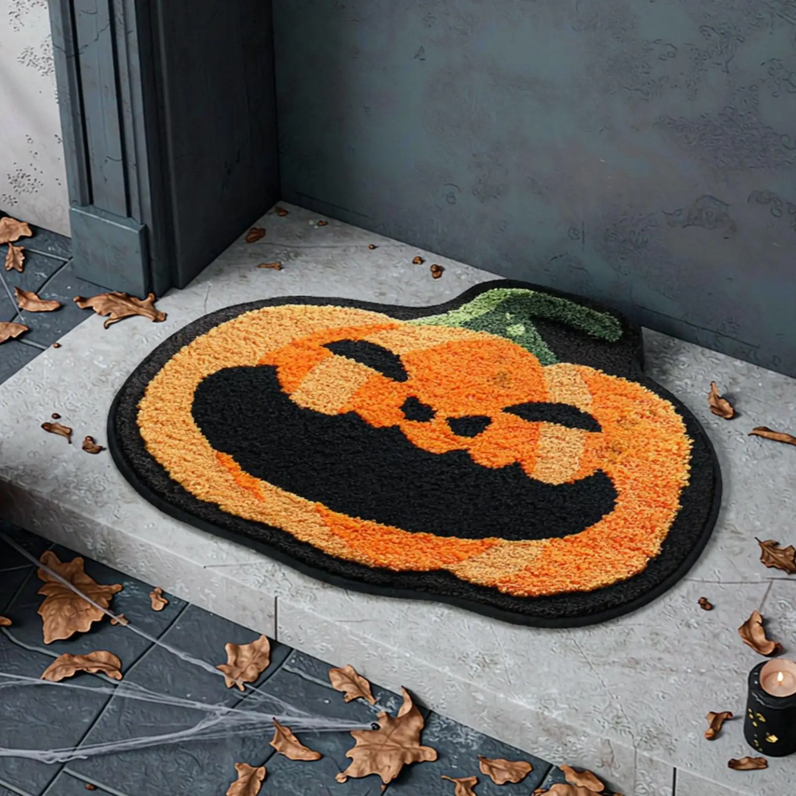 1PC Halloween Pumpkin Mat Bathroom Non-Slip Absorbency Foot Mat Living Room Sofa Comfortable Decorative Floor Mat 40x60cm