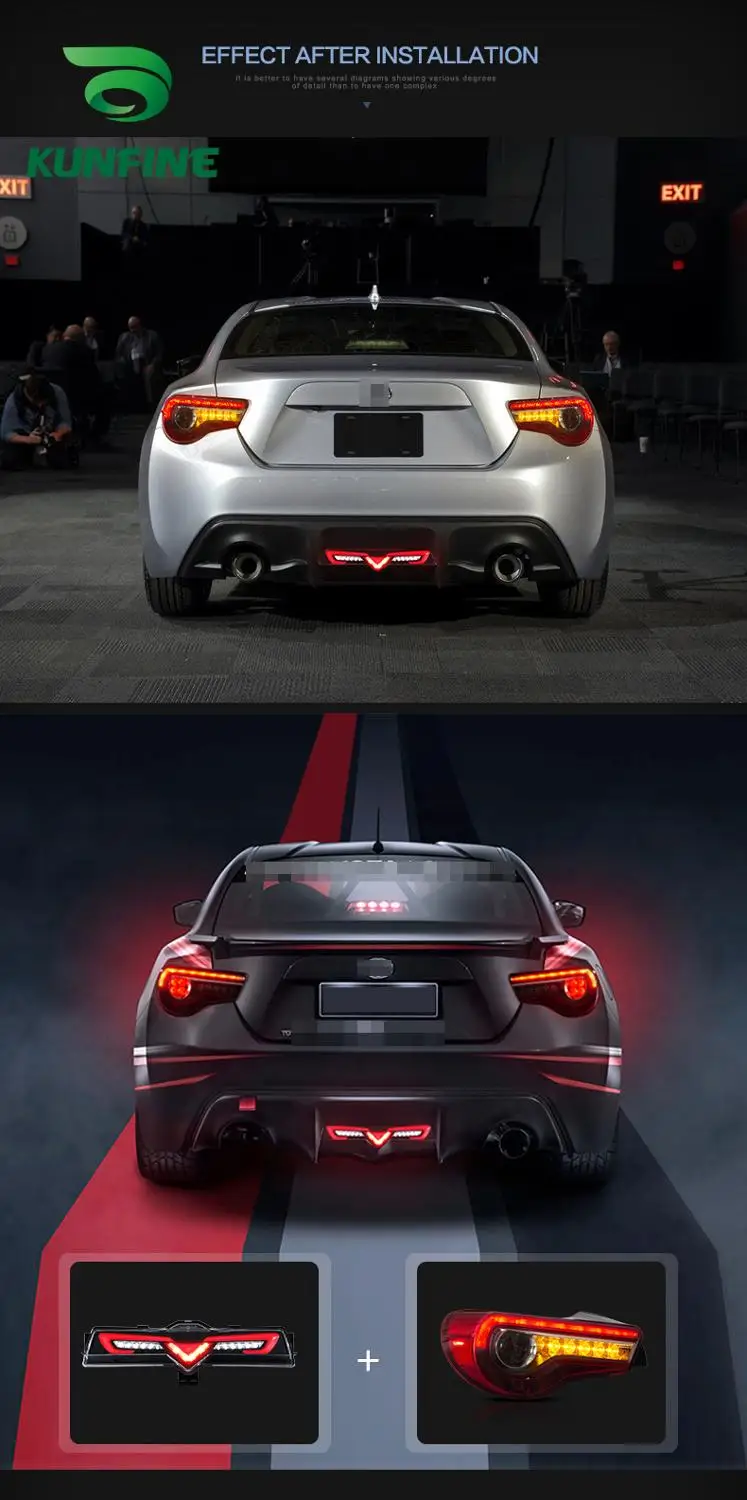 

Pair Of Car Tail Light Assembly For Toyota 86 LED Bumper 2012-UP Brake Light With Turning Signal Light Car led Tail light