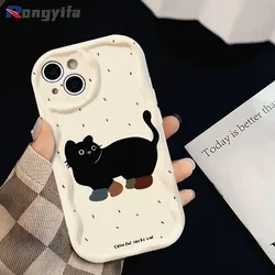 검은 고양이 만화 소프트 커버 휴대폰 케이스, Vivo X100 Ultra Y200 Y38 Y200i T3X Y18E Y03 Y27 Y100 Y36 X100 Pro IQOO 12 Pro Z8X