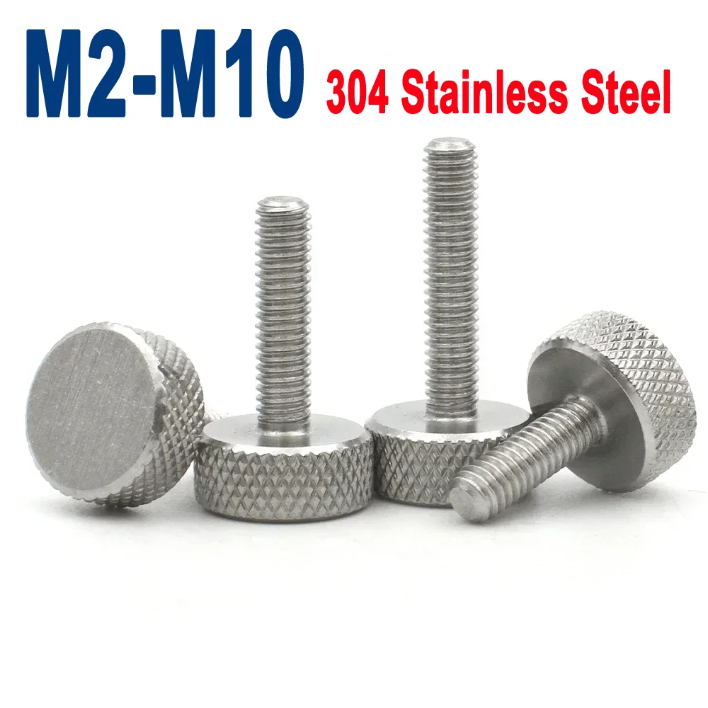 1/2/5 قطعة M2 M2.5 M3 M4 M5 M6 M8 M10 304 الفولاذ المقاوم للصدأ عريشة شقة رئيس اليد تشديد الستار جدار الزجاج الإبهام مسمار مزلاج DIN653