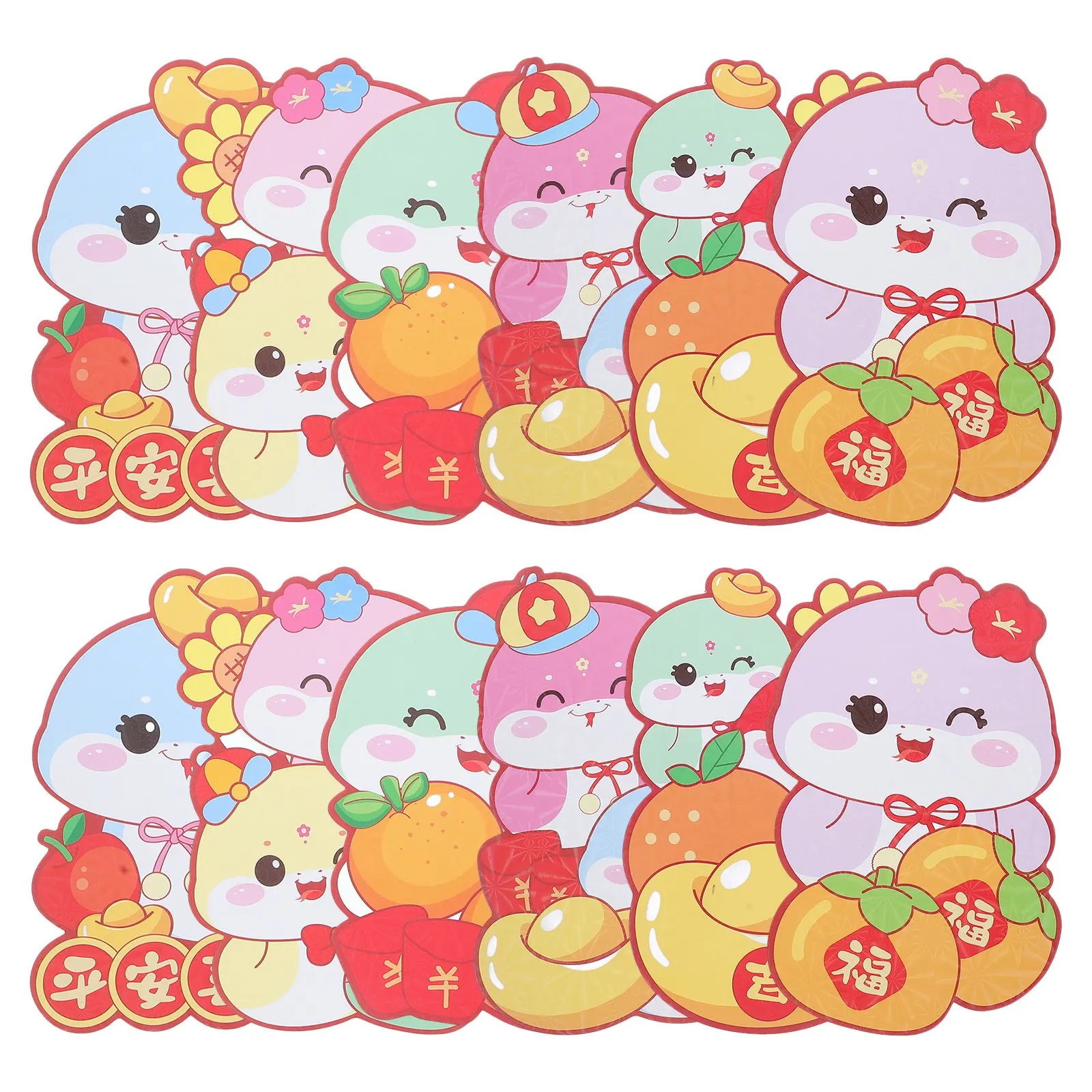 

30Pcs 2025 Zodiac Snake Red Envelopes Cartoon Style 3D Printed Hong Bao Lunar New Year Envelopes for Children Families