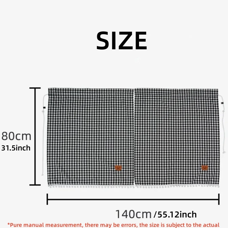 Plaid Bear car partition curtain Retractable sunscreen heat insulation car shade hanging in-car privacy curtain