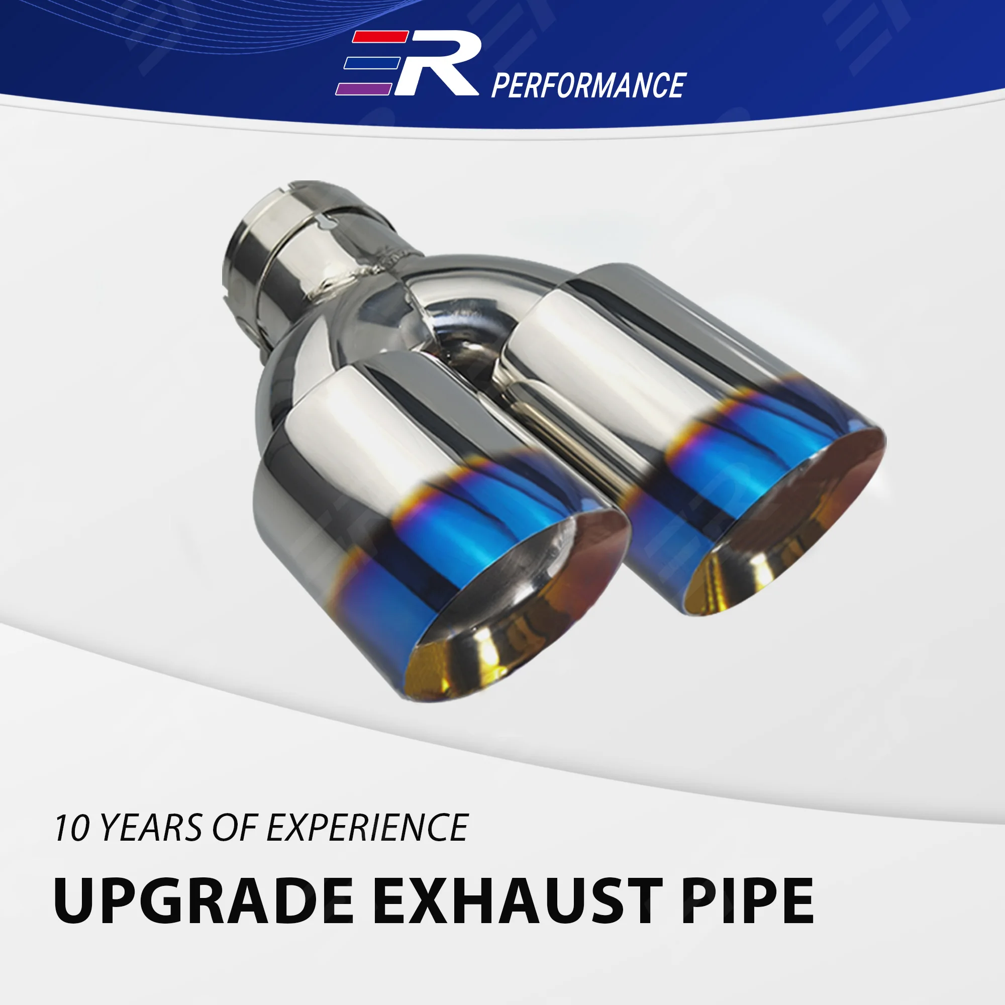 

1PCS ER car accessories Exhaust Tip Universal Blue Stainless Steel for Mufflers Nozzle modify and upgrade