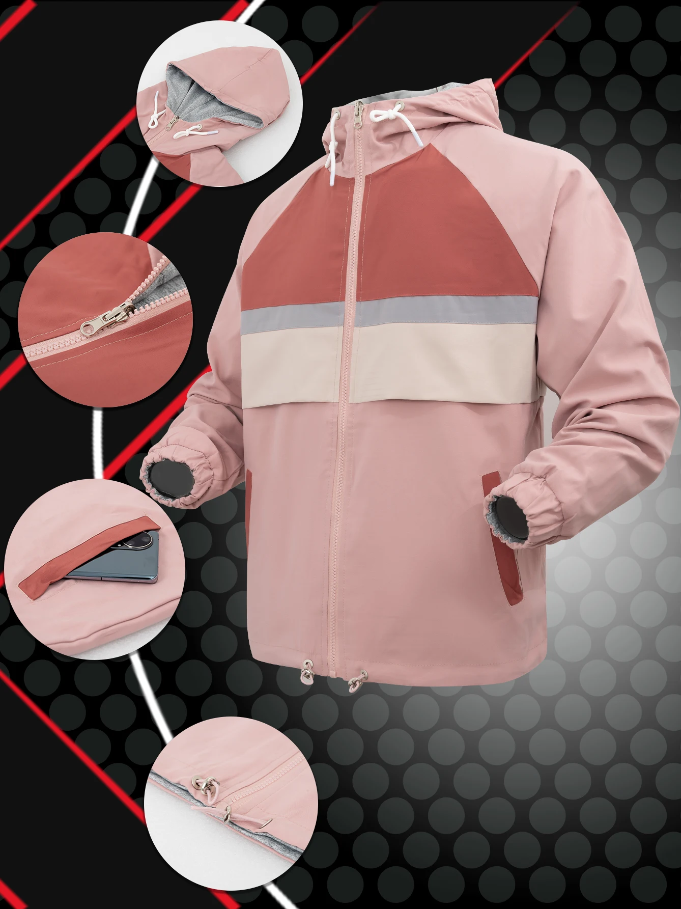 Women's Zip up Sweatshirts Jackets Outdoor Windbreaker Reversib Hoodede Coats Spring&Autumn Long Sleeve Outerwear 24H shipped