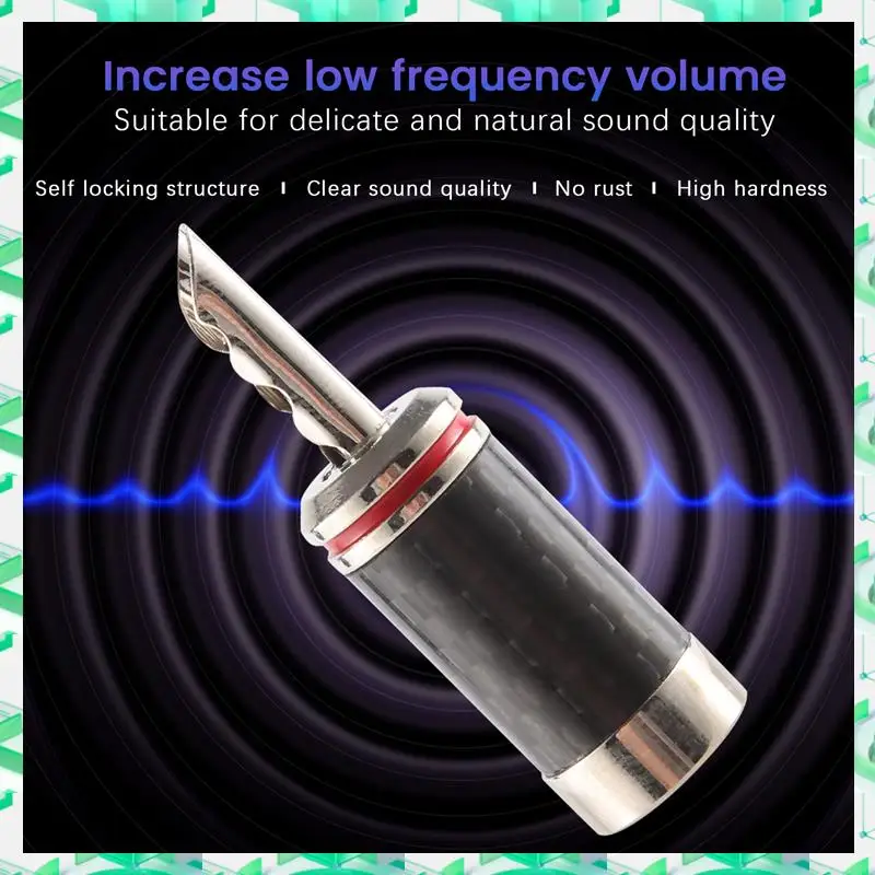 

3C Electron 8Pcs Banana Plugs Hi-End HIFI DIY Carbon Fiber Copper Plated Rhodium Electrical Audio Jack Banana Connector Plug,8Pc