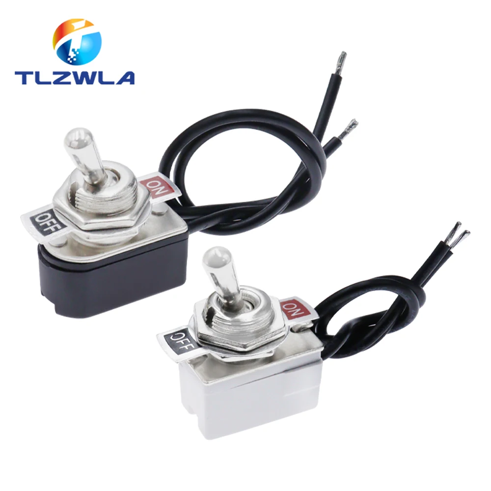 AC 3A 250V 6A 125V On/Off Prewired Standard Toggle Switch With Wire Cable KNS-1 SPST Contacts Switch Electrical Equipment