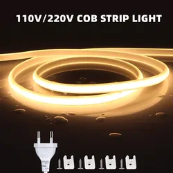 1-20m 110V 220V COB LED Strip Lights 288LEDs/m Flexible Outdoor Garden Lamp CRI RA90 Waterproof LED Tape Kitchen Cabinet Decor