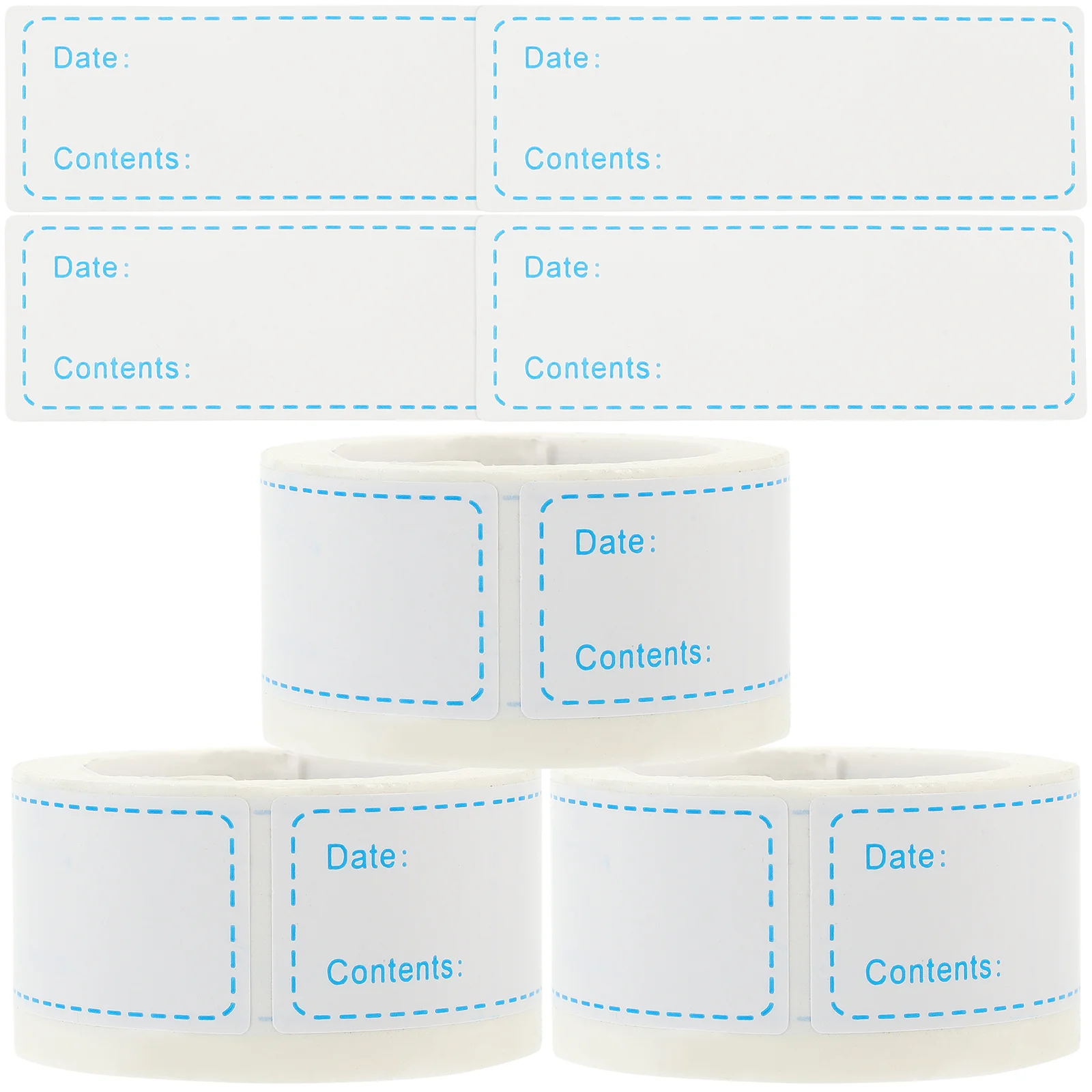 3 Rolls Kitchen Food Labels Stickers Removable Date Content Markers for Storage Containers Jars Bottles Prep