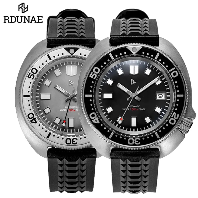 RDUNAE R2X Classic Retro Diver Watch NH35 Movement 316L Stainless Steel Outdoor Luminous Diving Mechanical Men\'s Watches