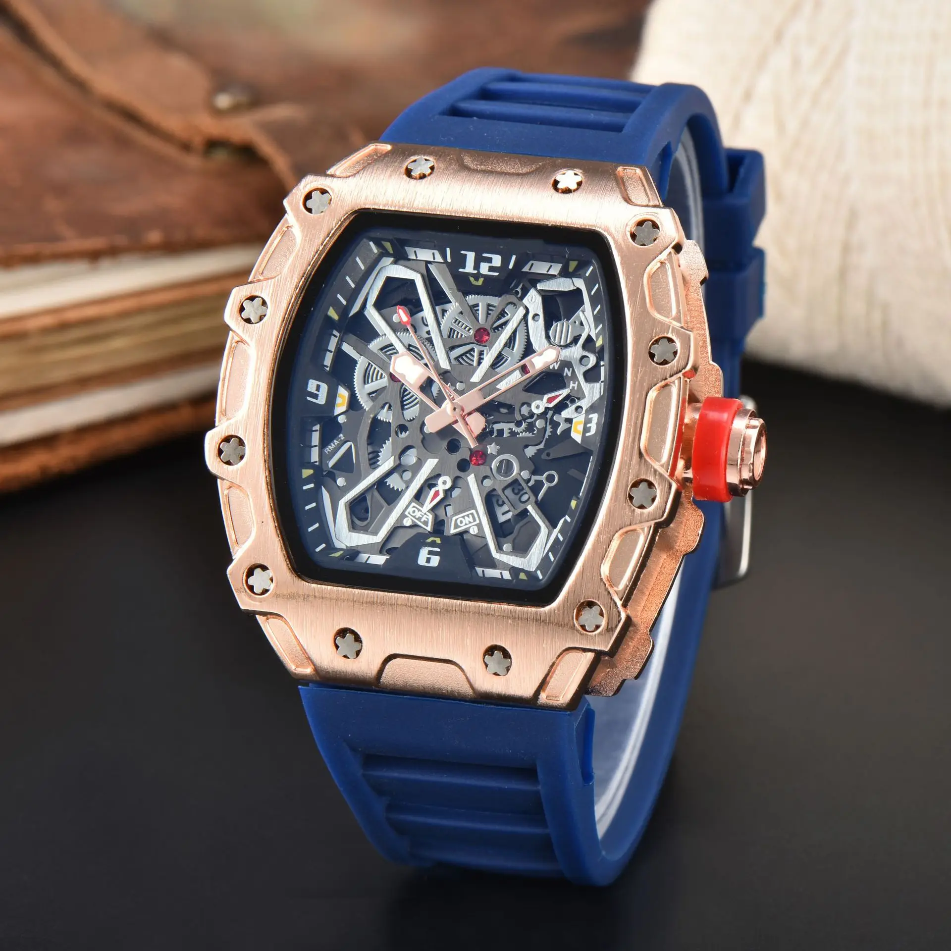 Cross-border new Richard special-shaped quartz watch large dial fashion business watch men\'s quartz watch spot wholesale