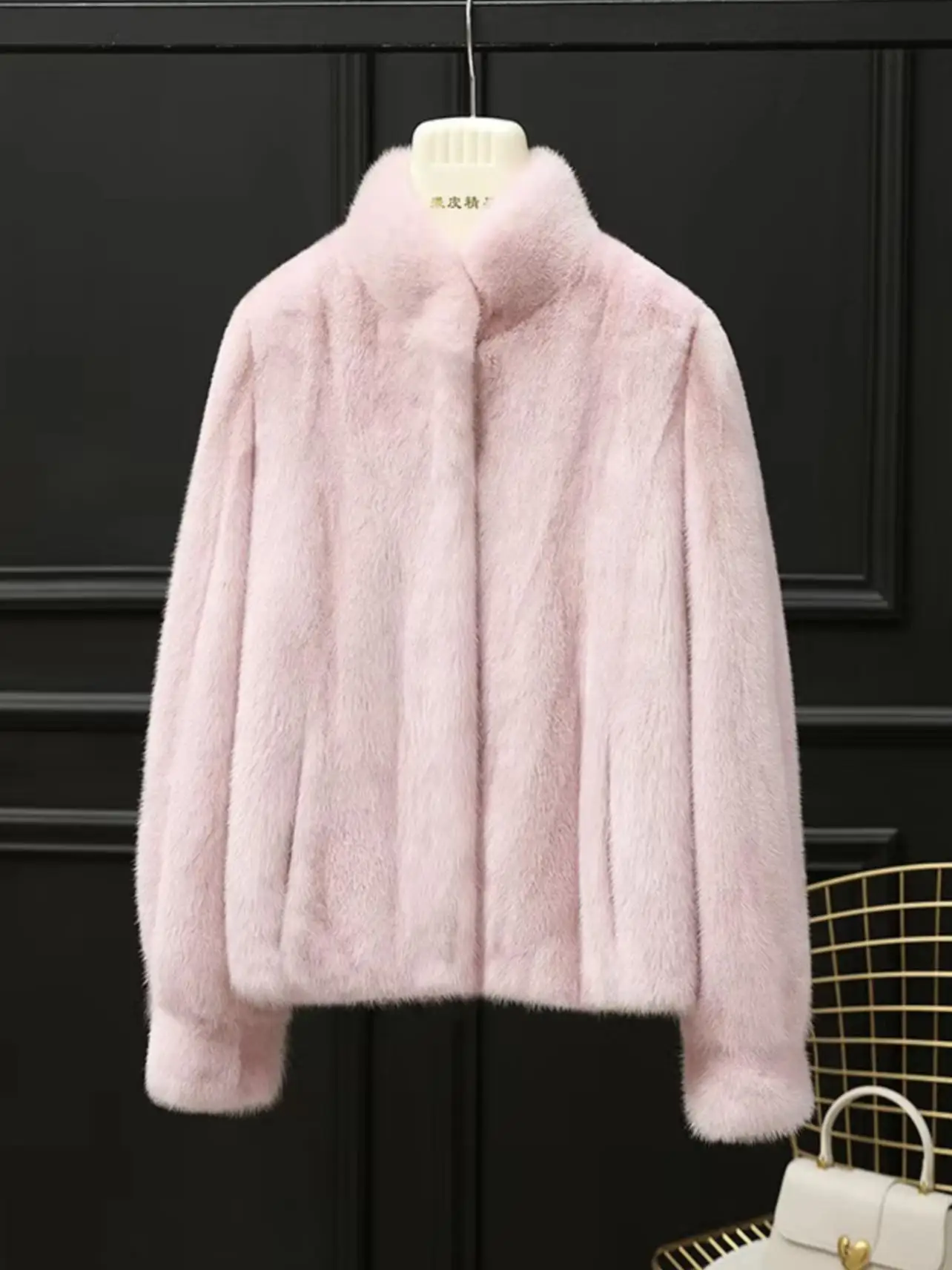 2025 New Eco-Friendly ort Faionable Women's Mink Coat Stand Collar Whole Mink Winter Autumn Water-Resistant Faux Fur Jaet