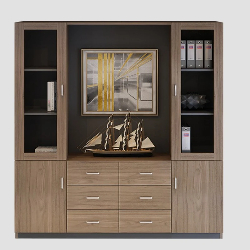 

Wooden Sleek Filing Cabinets Bookcase Boss Desk Background Filing Cabinet Drawer Modern Office Furniture Lemari Arsip XYWJG