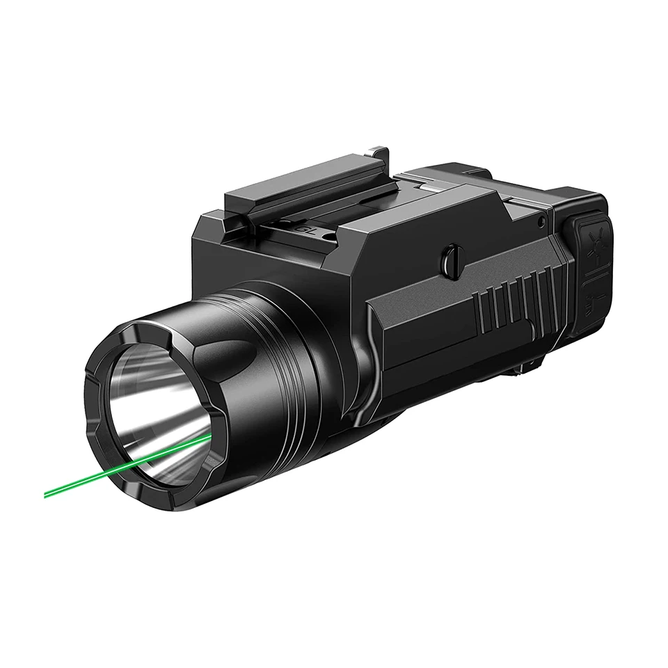 1000 Lumens Strobe Tactical Flashlight Green Red Laser LED Combo Gun Light Pistol Laser Sight Weapon Light with 1913 or GL Rail