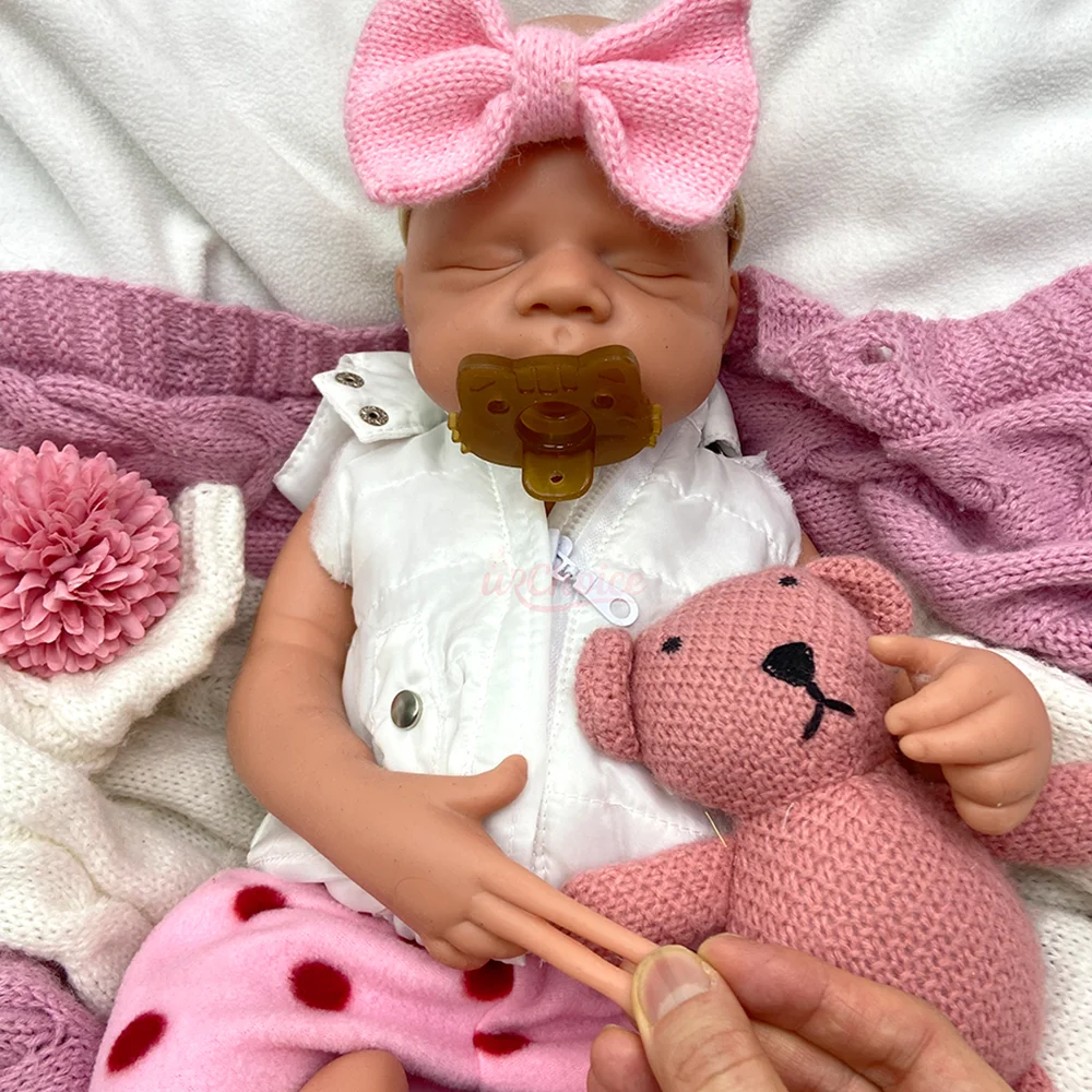 ホットセール 20インチ フルプラチナシリコン リボーンドール 目を閉じた状態で眠る新生児 リボーンドール 女の子/男の子 洗える人形 スペイン人アーティスト作品