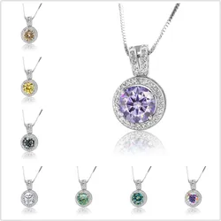 1ct D VVS1 Moissanite Round Cut Pendant Necklaces for Women Party Birthday Gift Jewelry s925 Sliver Plated 18k Necklace