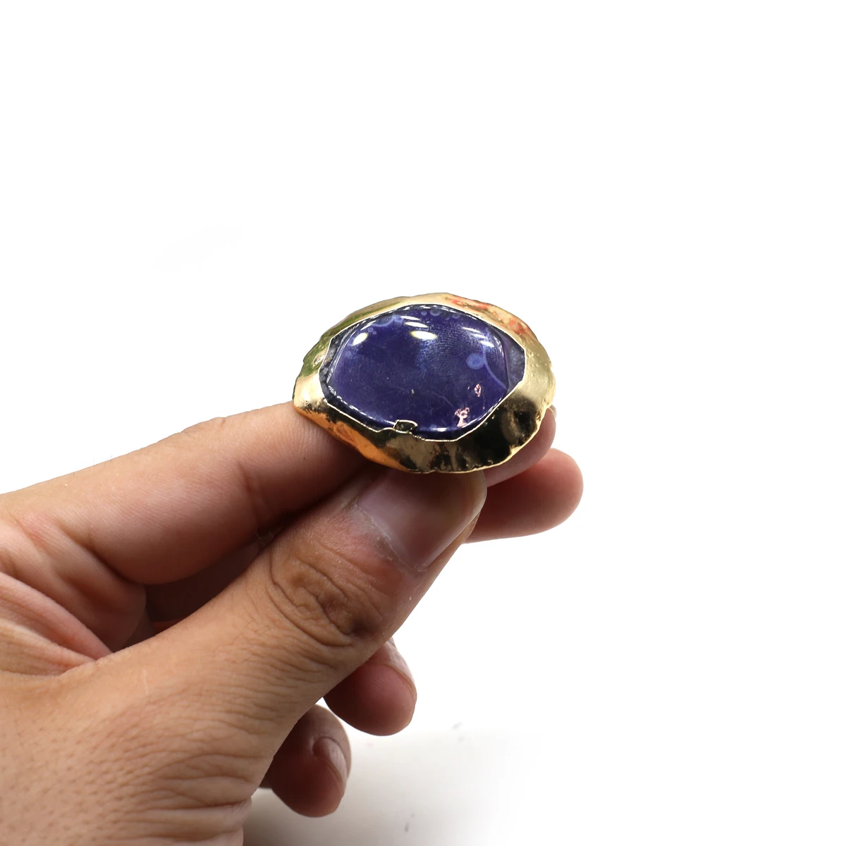 Colorful Irregular Geode Natural Stone Agate Slices Wide Open Ring for Women Boho Resizable Finger Jewelry Gift