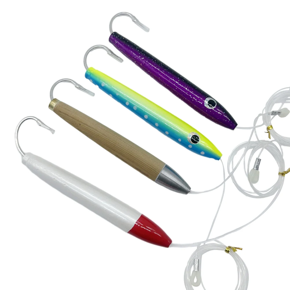 

Cast Wood Trolling Pencil Lure Wobbler Bait Seawater Angler Drag Sinking Stickbait Marlin Tuna Boat Fishing Leurre