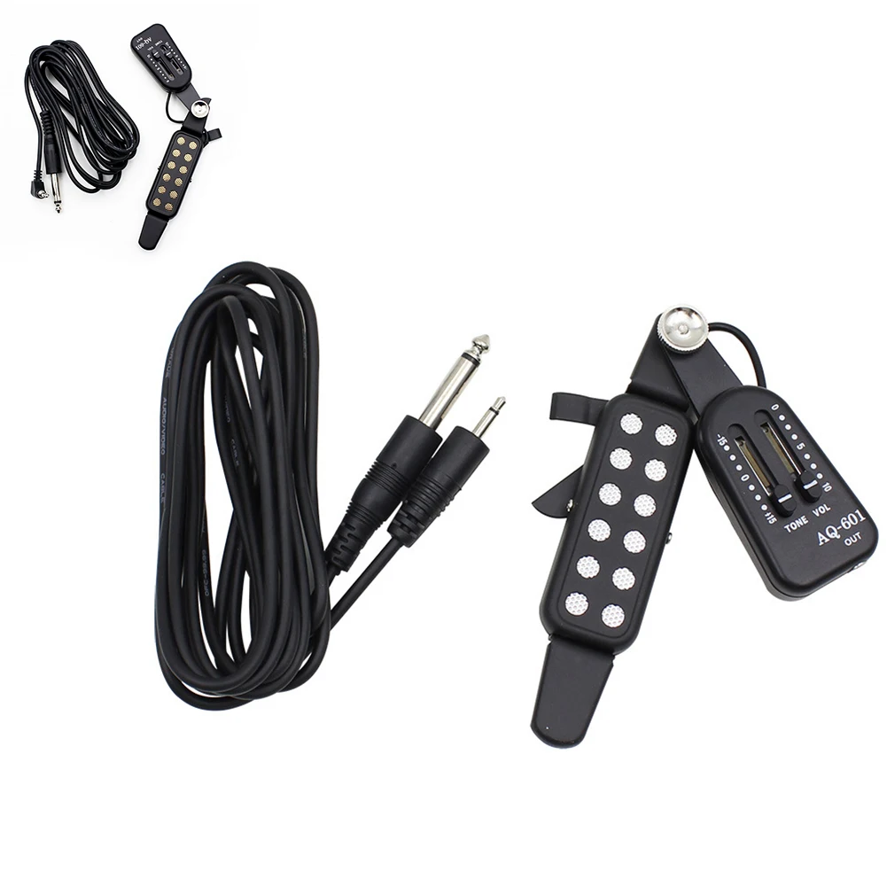 AQ-601 Acoustic Guitar Pickup With Volume Tone Control Guitar Preamp Pickup Amplifier Guitar Pickup Instrument Accessories