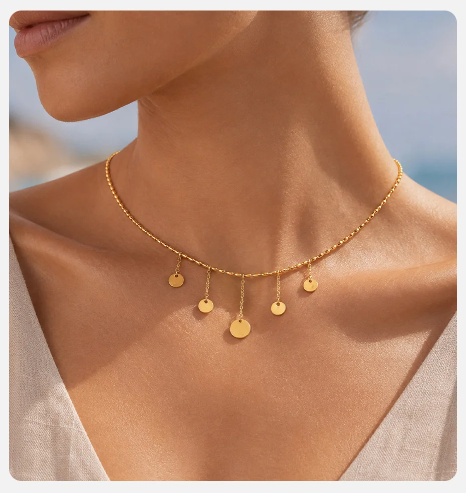Vnox Zierliche Imitationsperlen-Quasten-Halskette für Damen, vergoldet, mit Schleifen- und Herzanhänger, Tropfen- und runder CZ-Kette, Partyschmuck – Detail 4
