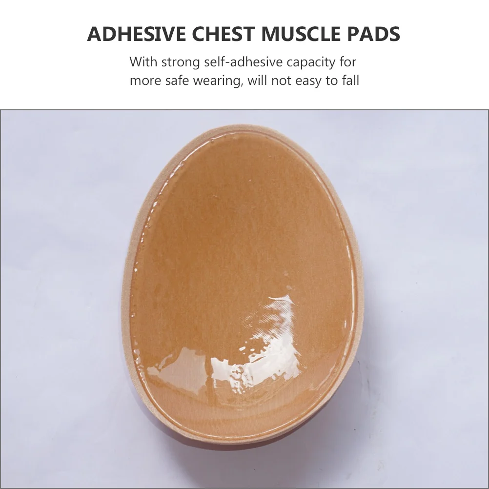 زوجان من وسائد عضلات الصدر للرجال، وسائد لاصقة من السيليكون غير مرئية ممتازة للرجال، مظهر قوي، ملصق عضلات مزيف قابل لإعادة الاستخدام #2
