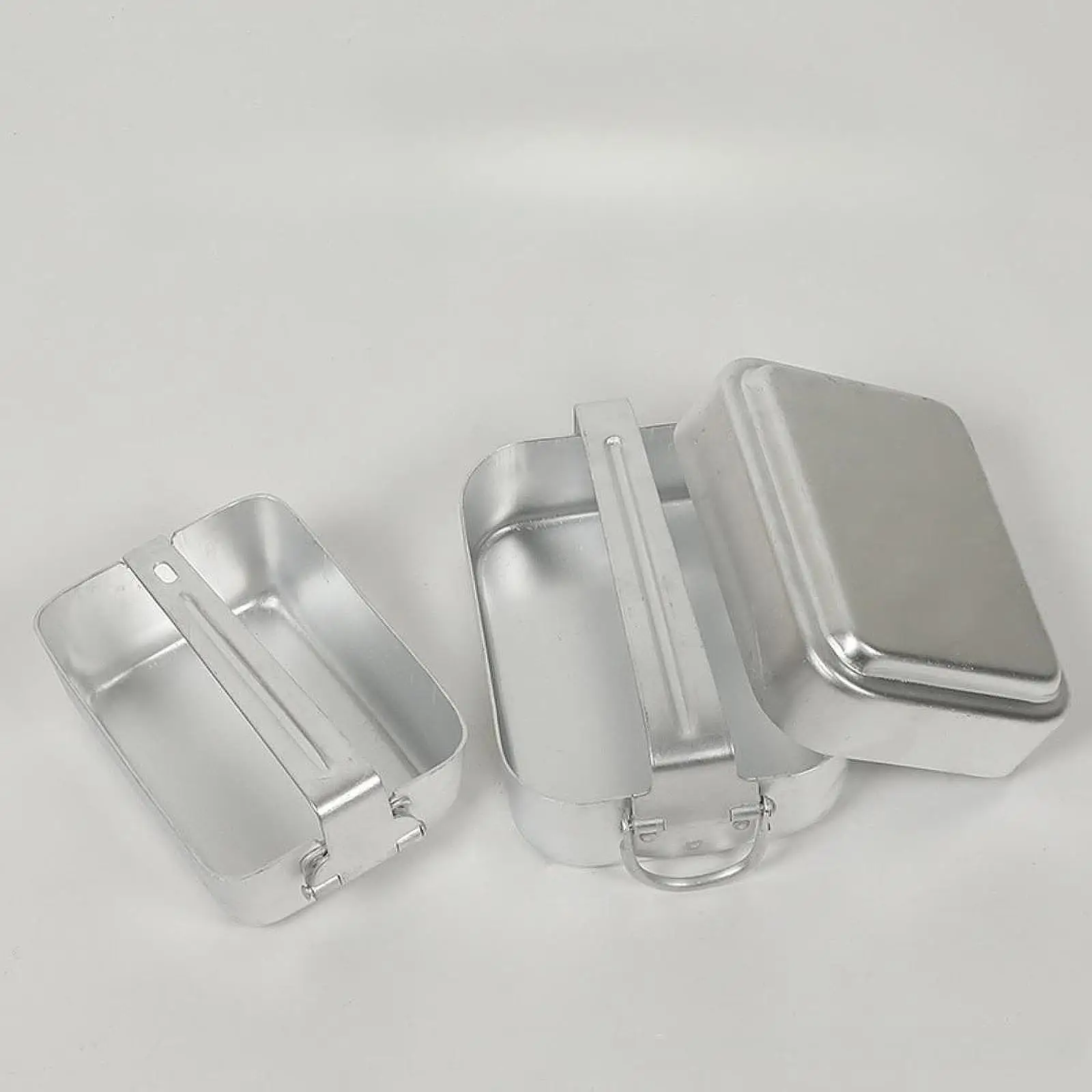 Camping Mess Tin Camping Cookware Rectangle Cooking Utensils Aluminum Mess Kit Lunch Box for Work School Fishing Hiking Office