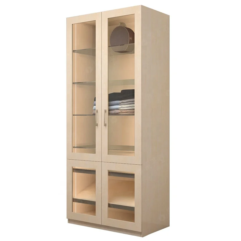 Modern Living Room Home Furniture Double Shutter Shoes Bag Storage Cabinet with Glasses Shelf