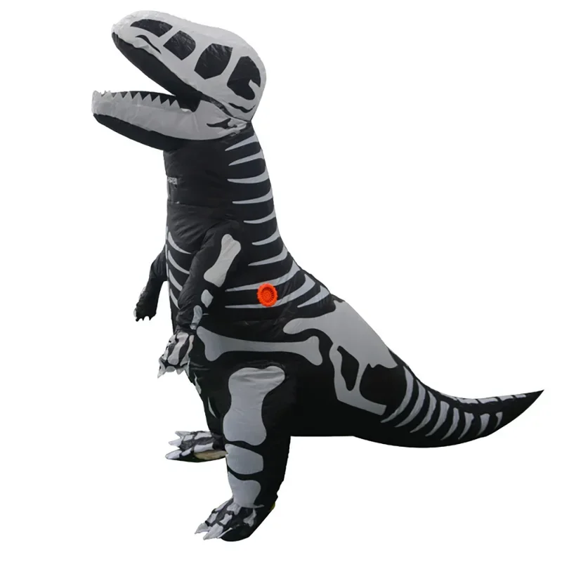 Novo traje de dinossauro inflável t-rex esqueleto adultos crianças dino terno carnaval cosplay festa fantasia vestido aniversário explodir roupas