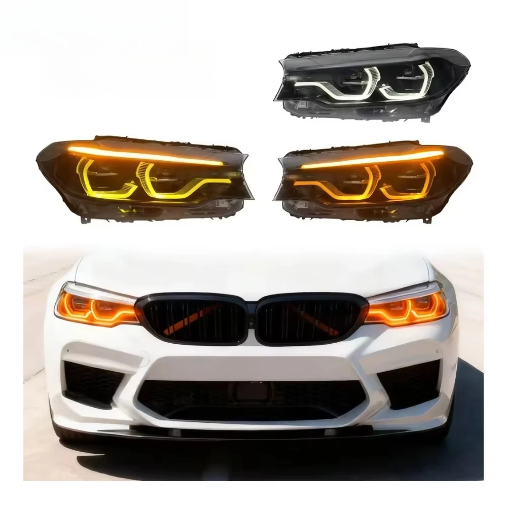 

Suitable forHETOP G30 Headlights 2018-2020 Triple Color Yellow White Amber System 5 Series Upgrade Lamp Ikon LED Auto DRL Head L
