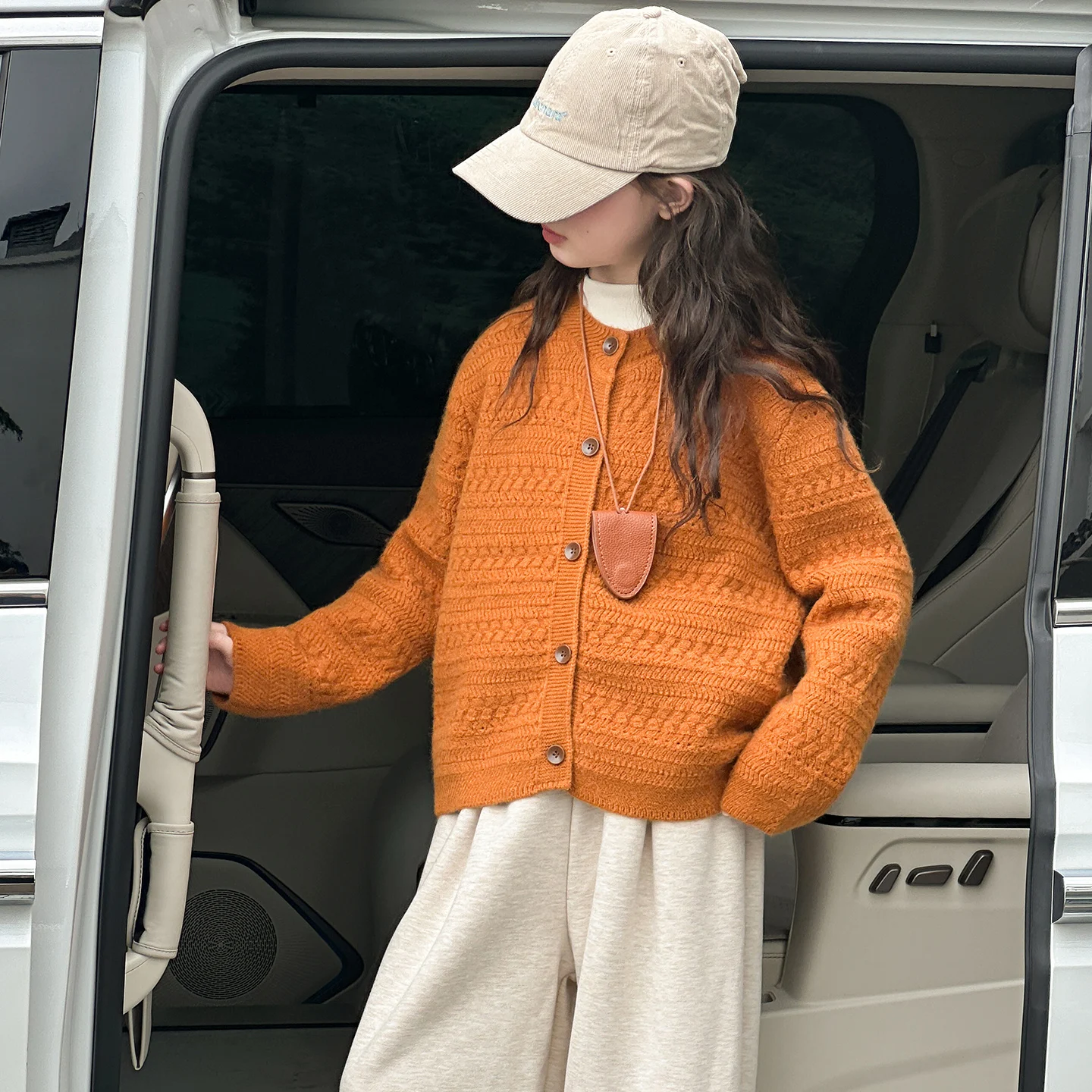 

Spring and Autumn Teenage 5-14Year Old Girl Child Fashion Soft Button Up Knitted Coat Small Cardigan Sweater Fall Tops Outerwear