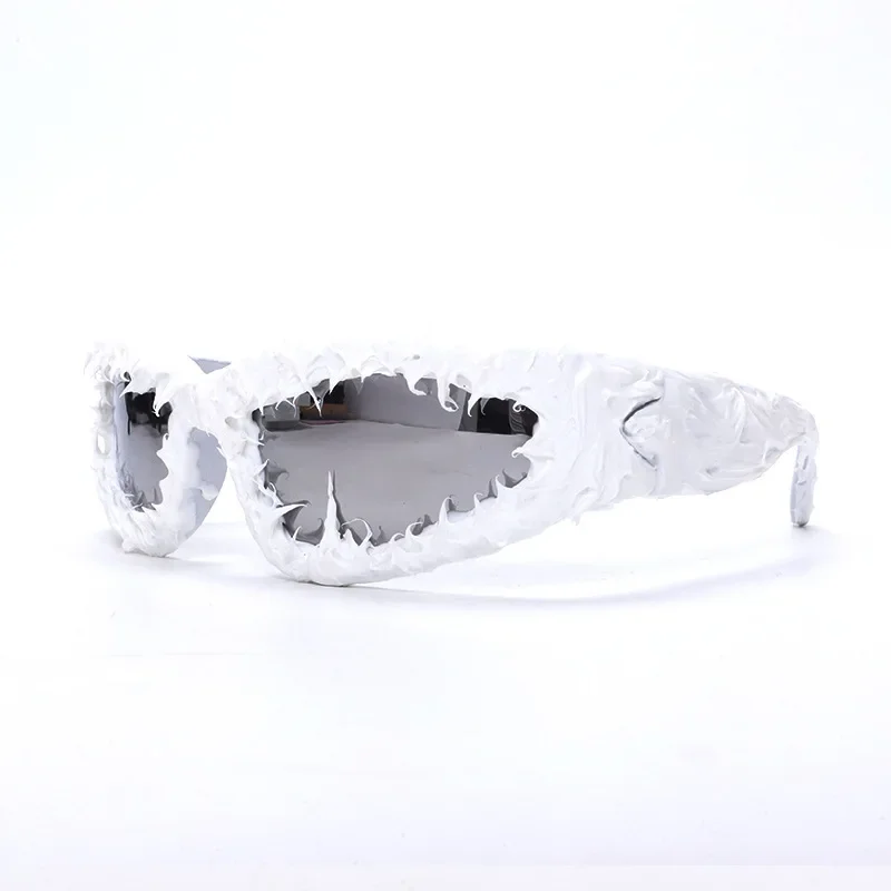 2025 avant-garde sunglasses Spice Girl personality concave shape drops glue Sunglasses