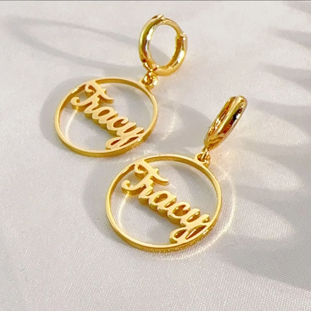 Customized name earrings, personalized and minimalist name earrings, Eid al Fitr gifts, Mother\'s Day gifts