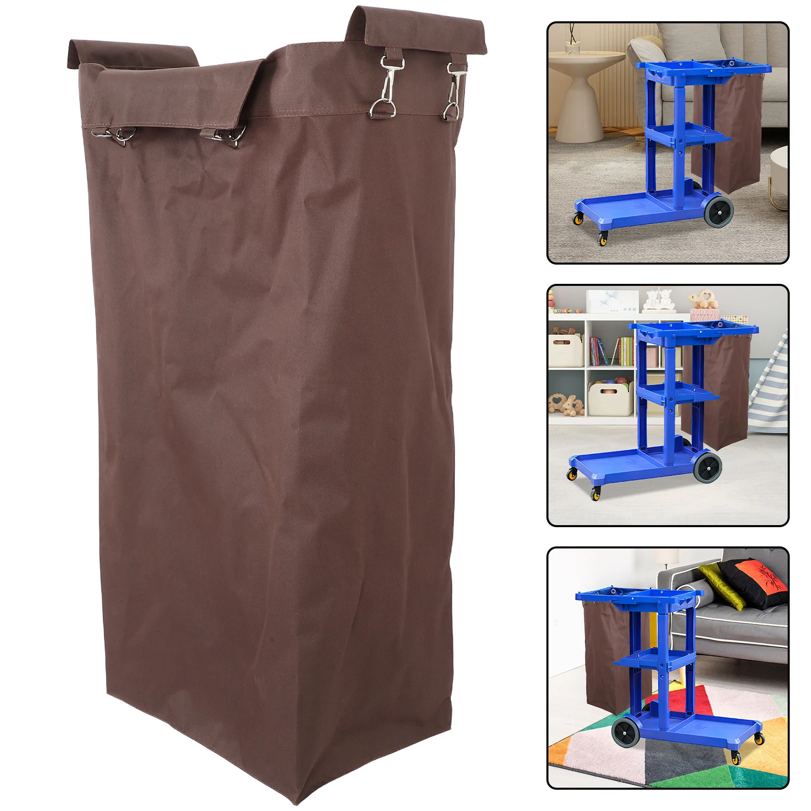 

Housekeeping Cart Bag Hanging Laundry Hamper Oxford Fabric Moisture Resistant Cleaning Cart Pouch for Hotels Homes Commercial