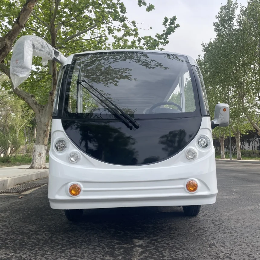 

Hot Selling Street Legal Cheap Electric Tour Bus Lead-Acid Battery Powered Electric Sightseeing Bus 10 Inch Screen Solar Panel